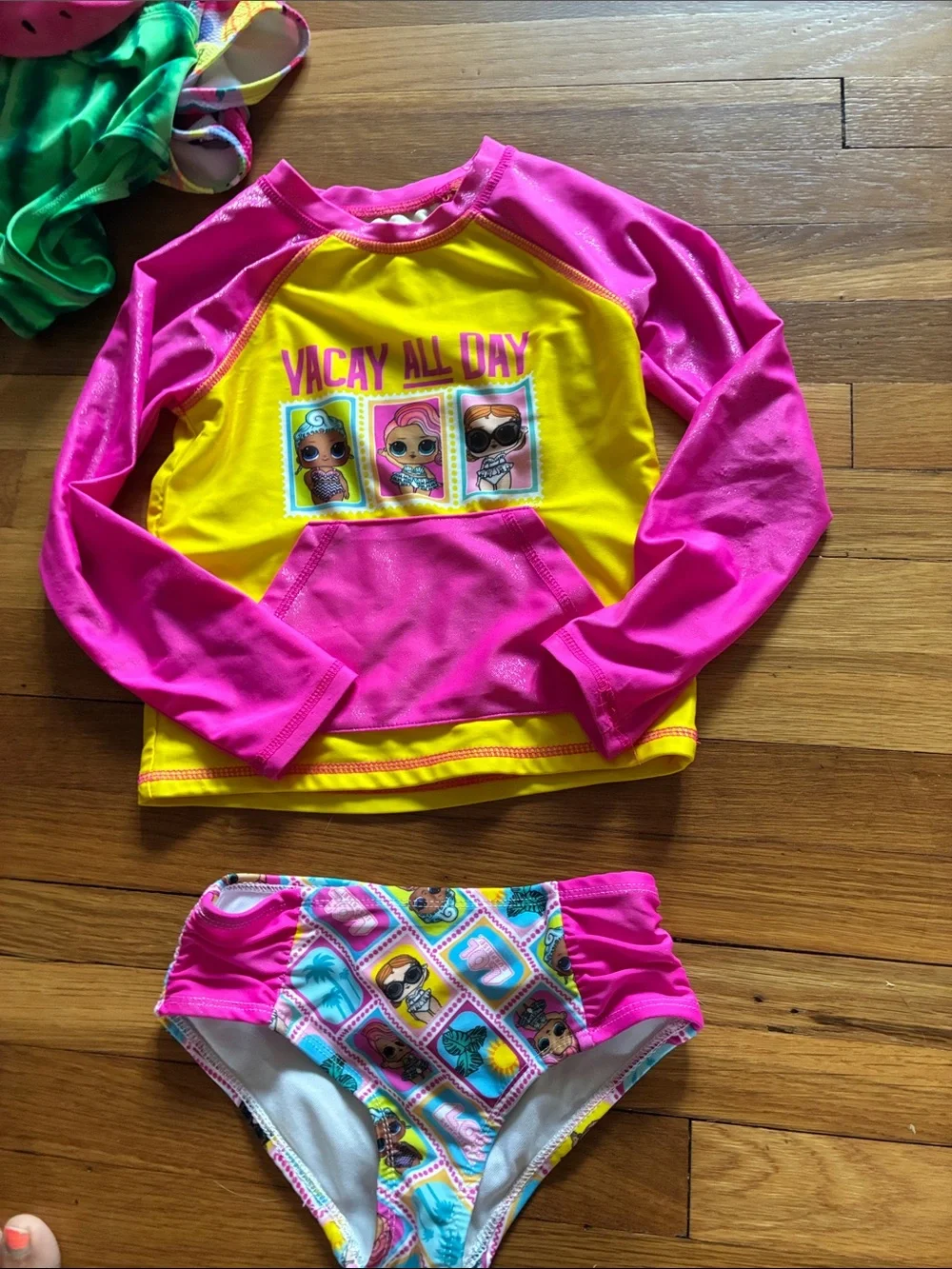 Girls Mixed One-Piece Swimsuit Lot - Bright Multicolor Styles size 6